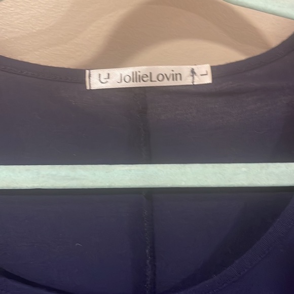 Navy Blue Quarter Sleeve Dress - Picture 2 of 4